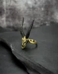 Zodiac Capricorn Goat - Brass Skull Ring