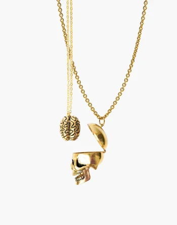 Skull Ring Brain Pendant