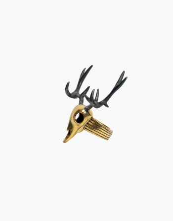 Stag Skull Ring - Brass