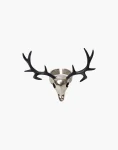 Stag Skull Ring – White Bronze Cntr