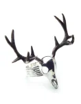 Stag Skull Ring – White Bronze Cntr