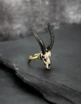 Taurus Bull Skull Ring – Blackened