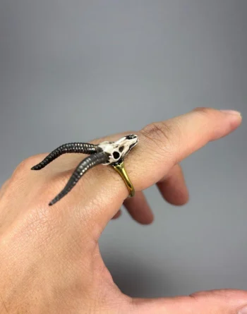 Taurus Bull Skull Ring - Blackened