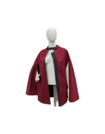 Tweed Red Cape Coat