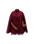 Tweed Red Cape Coat