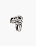 White Bronze T-Rex Dinosaur Skull Fossil Ring - Jurassic
