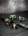 Zodiac Aries Ram, Realistic Look Skull Ring