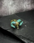 Zodiac Aries Ram Skull - Patina Green Ring