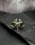 Zodiac Aries Ram - White Bronze Skull Ring