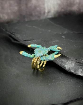 Cancer Crab - Patina Green Ring