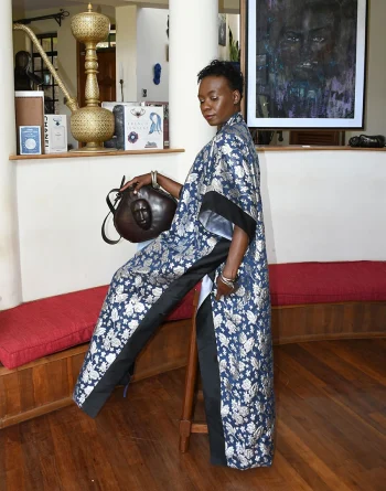 Long Kimono Coat: Blue Kimono Coat