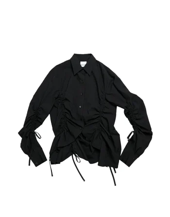 String Gathered Long Sleeved Shirt
