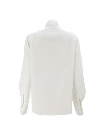 Silk Blouse With Bow Tie Collar