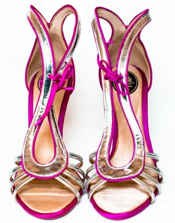Silver Heel With Deep Pink Framing