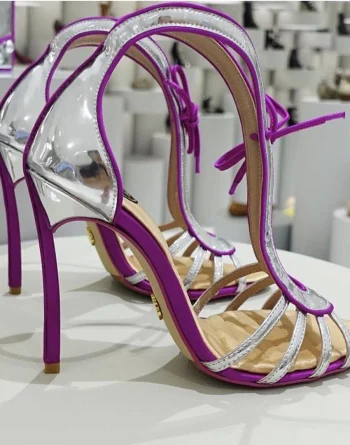 Silver Heel With Deep Pink Framing