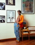 Skinny-Fit-Mid-Blue-Jeans-With-Vertical-Bead-Work-Model