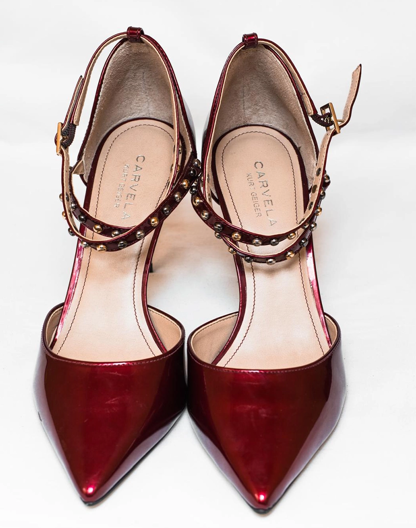 Studded Heel in Bordeaux Studded Heel in Bordeaux